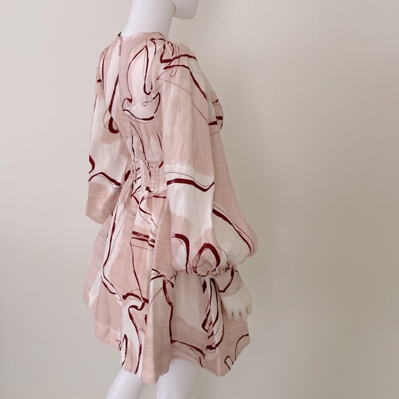 Aje Amelia Plunge Mini Dress with Bell Sleeves 
New - Picture 16 of 16